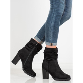Super Me Bottines en daim avec fermeture éclair le noir 5