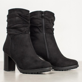 Super Me Bottines en daim avec fermeture éclair le noir 2