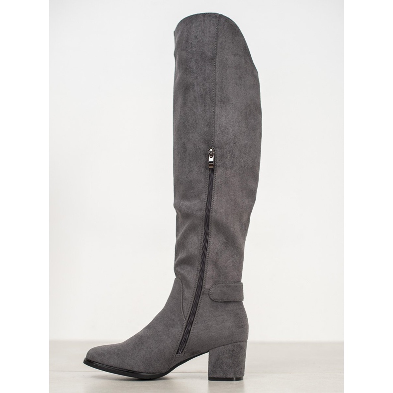 Goodin Bottes chaudes au-dessus du genou gris 1