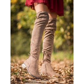 Cm Paris Cuissardes à talon décoratif brun 1