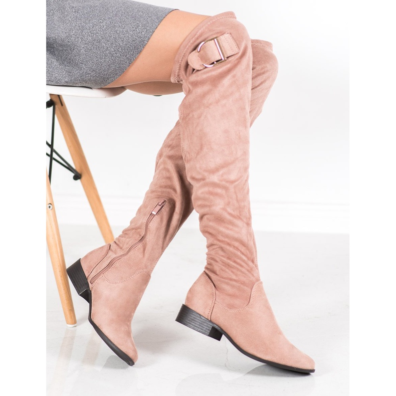 Jumex Bottes élégantes avec boucle rose 2
