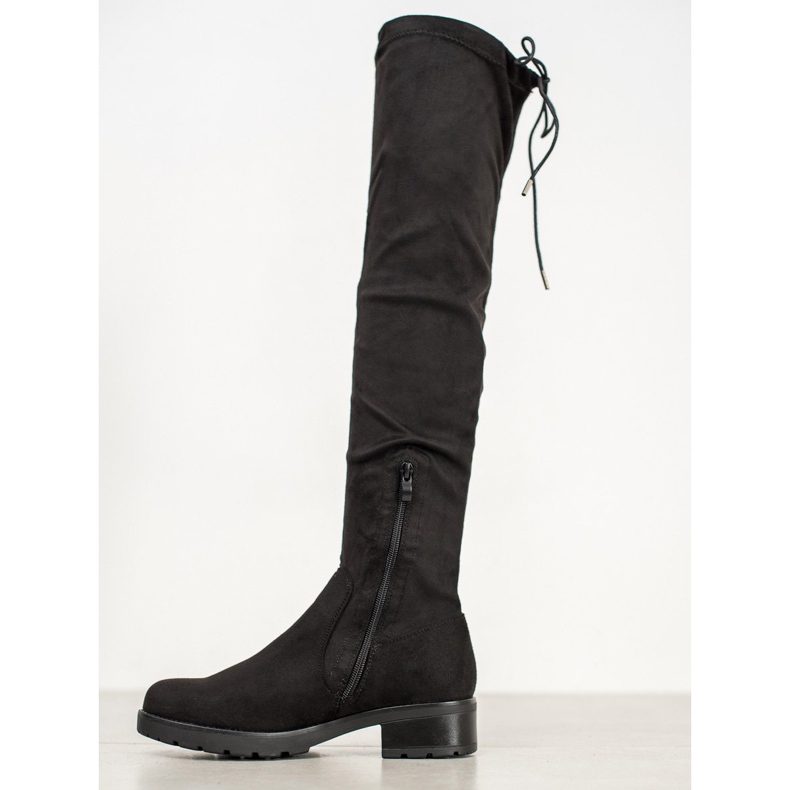 SHELOVET Bottes noires au-dessus du genou 1