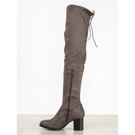 SHELOVET Cuissardes en daim gris 1