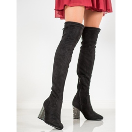 Super Me Bottes à talon décoratif noir 1
