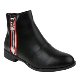 Bottines plates femme en daim noir 88-269 le noir 1