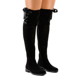 Bottes isolées en daim noir H308 le noir 1