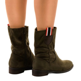Bottines plates isolées vertes 99-110 3