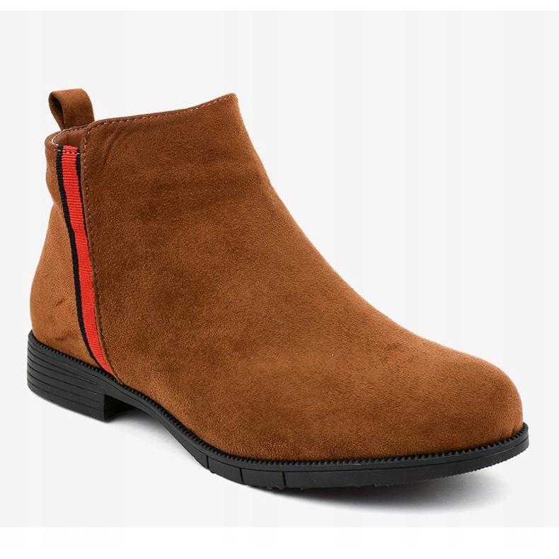 Bottines plates femme marron avec fourrure C08 brun 1