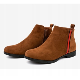 Bottines plates femme marron avec fourrure C08 brun 3