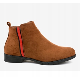 Bottines plates femme marron avec fourrure C08 brun 2