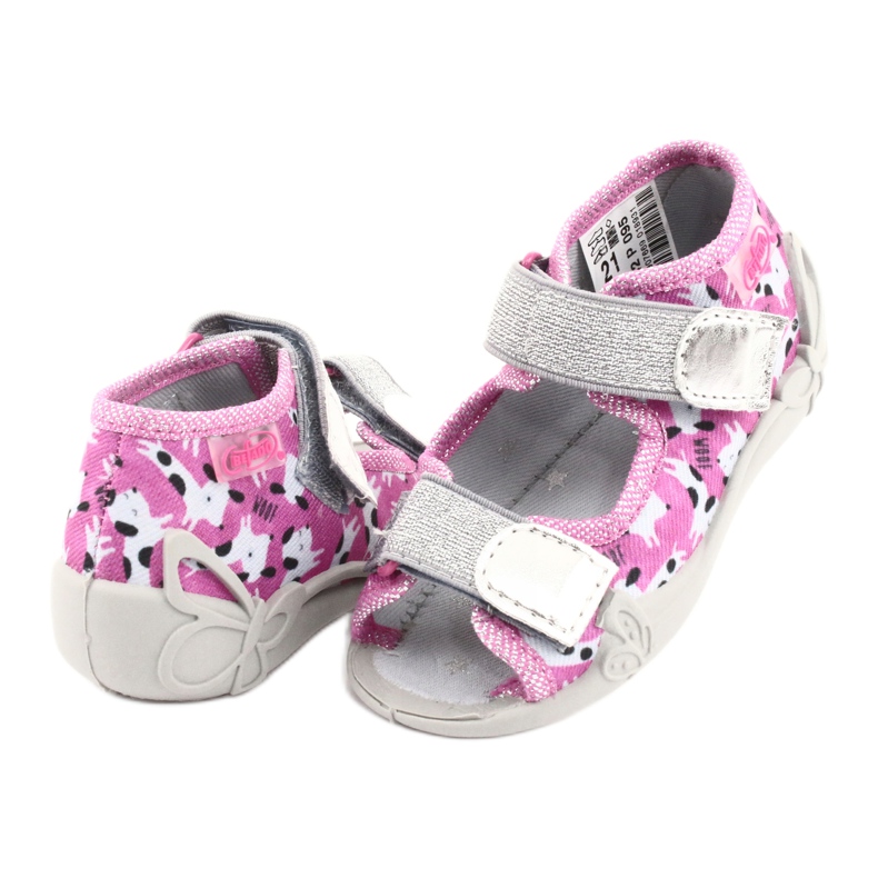 Chaussures enfant Befado 242P095 blanc noir rose gris 3