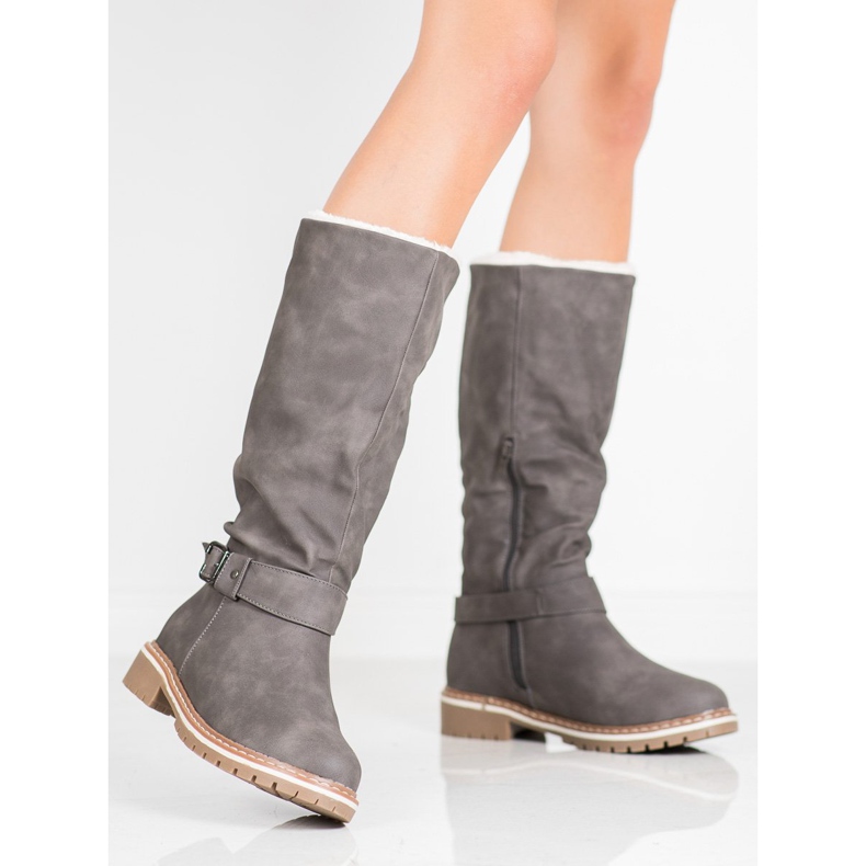 Super Me Bottes Avec Peau De Mouton gris 1