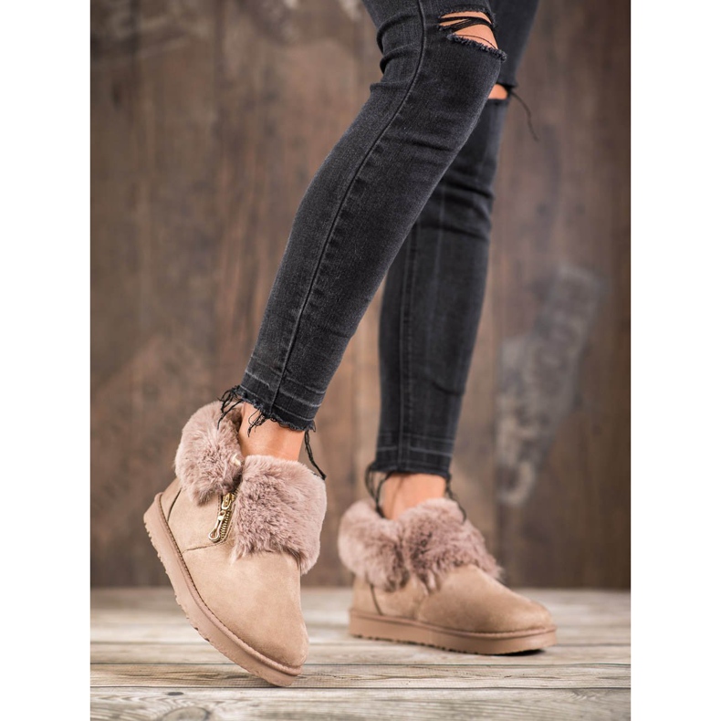 Kylie Bas Mukluki Avec Fourrure brun 2