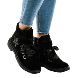 Chaussures de randonnée noires avec une étoile TL51-1 2