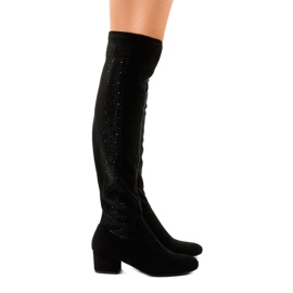 Bottes en daim noir sur le poteau 995-38 le noir 2