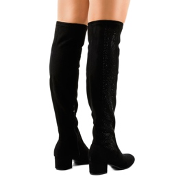 Bottes en daim noir sur le poteau 995-38 le noir 3