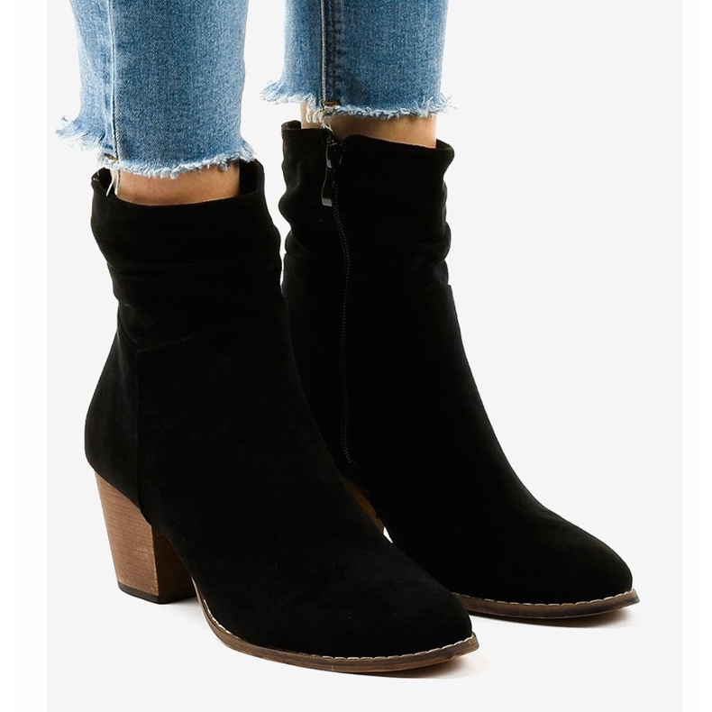 Santiags en daim noir E2250 1