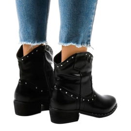 Bottines noires à clous L893-1 le noir 2