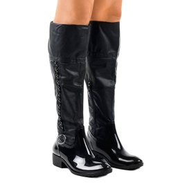 Bottines bleu marine avec une chaîne A101 1