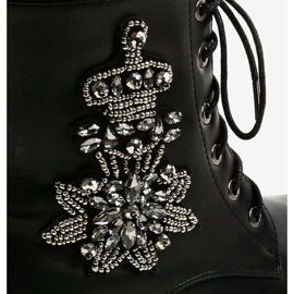 Bottines plates noires à pierres BH5501 le noir 5