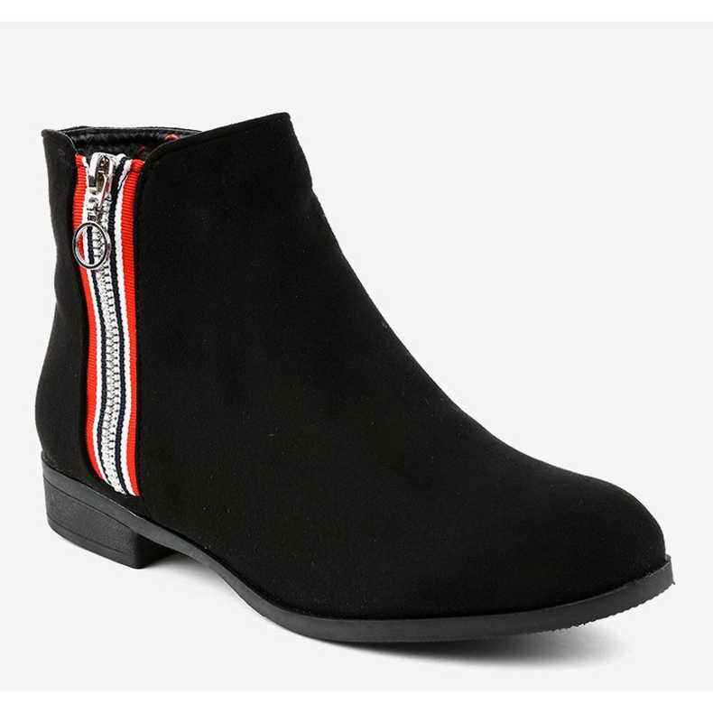 Bottines plates noires pour femme 88-269 1