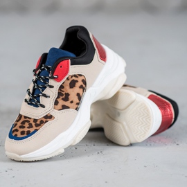 SHELOVET Baskets à la mode à imprimé léopard brun multicolore 3