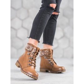 SHELOVET Trappeurs attachés avec fourrure brun 1