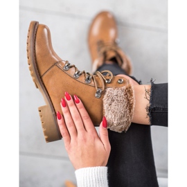 SHELOVET Trappeurs attachés avec fourrure brun 2