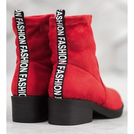 SHELOVET Bottes à enfiler à la mode rouge 1