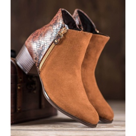 Kylie Bottines camel imprimé serpent brun 3