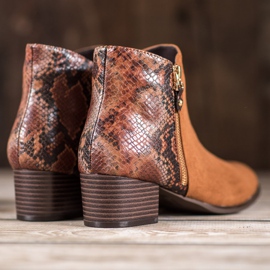 Kylie Bottines camel imprimé serpent brun 4