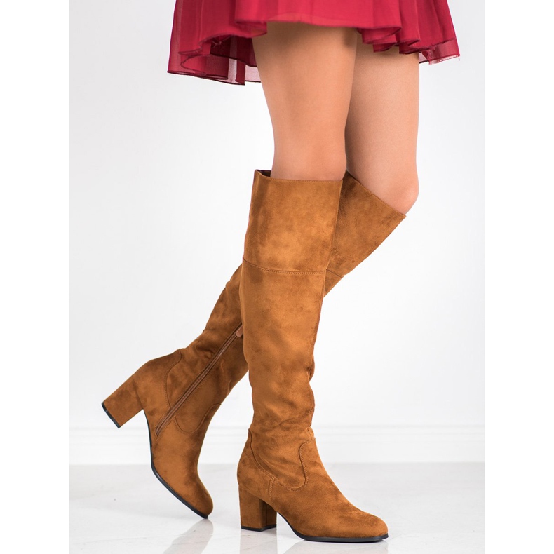 Clowse Bottes hautes en daim brun 1