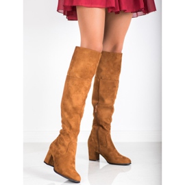 Clowse Bottes hautes en daim brun 2