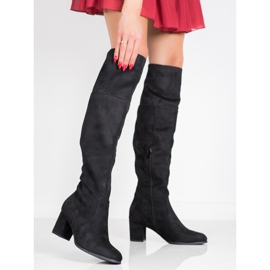 Clowse Bottes hautes en daim noir 2