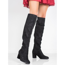 Clowse Bottes hautes en daim noir 1