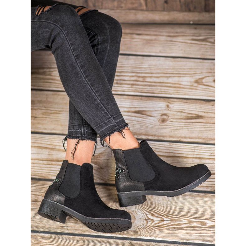 SHELOVET Bottines Chelsea avec une étoile le noir 2
