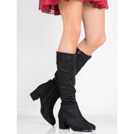 Wilady Bottes en daim classiques noir 1