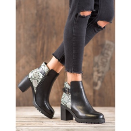 Seastar Bottes plateforme à imprimé serpent noir 1
