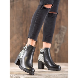 Seastar Bottes plateforme à imprimé serpent noir 2