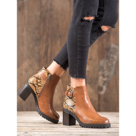 Seastar Bottes plateforme à imprimé serpent brun multicolore 2