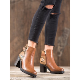Seastar Bottes plateforme à imprimé serpent brun multicolore 3