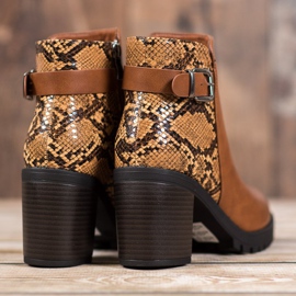 Seastar Bottes plateforme à imprimé serpent brun multicolore 1