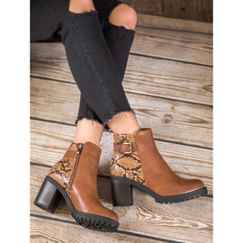 Seastar Bottes plateforme à imprimé serpent brun multicolore 4