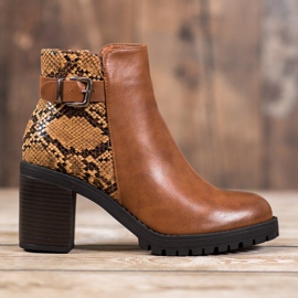 Seastar Bottes plateforme à imprimé serpent brun multicolore 5