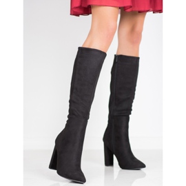 Seastar Bottines sexy en daim le noir 2