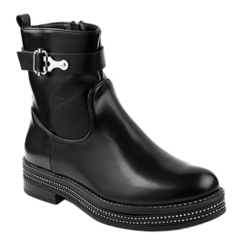 Bottines plates noires à losanges C-68 le noir 1