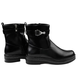 Bottines plates noires à losanges C-68 le noir 2