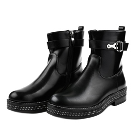 Bottines plates noires à losanges C-68 le noir 3