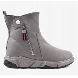Bottes de neige isolées en daim gris KFS-506 1