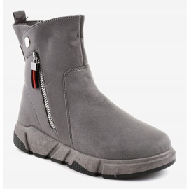 Bottes de neige isolées en daim gris KFS-506 2